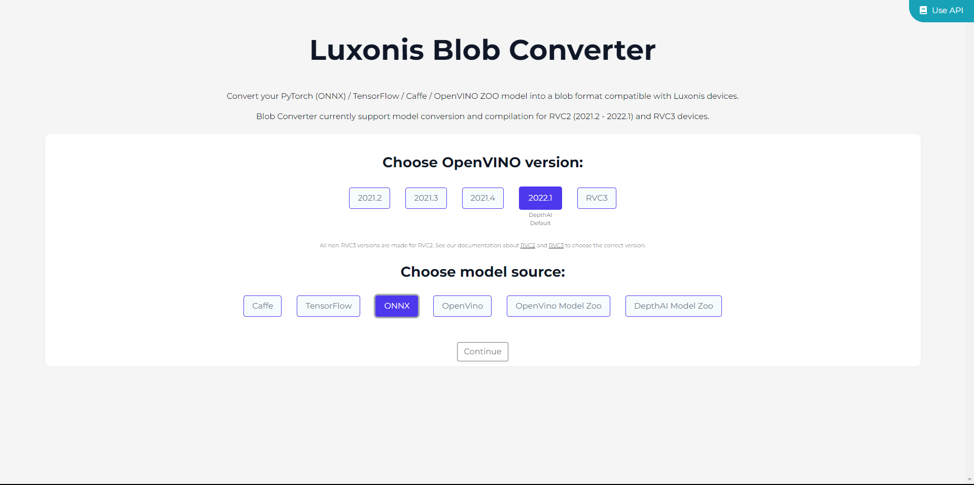 Blobconverter 菜单